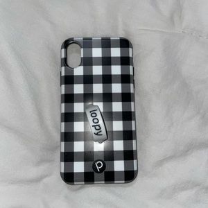 Black and White Plaid Iphone X Loopy Case